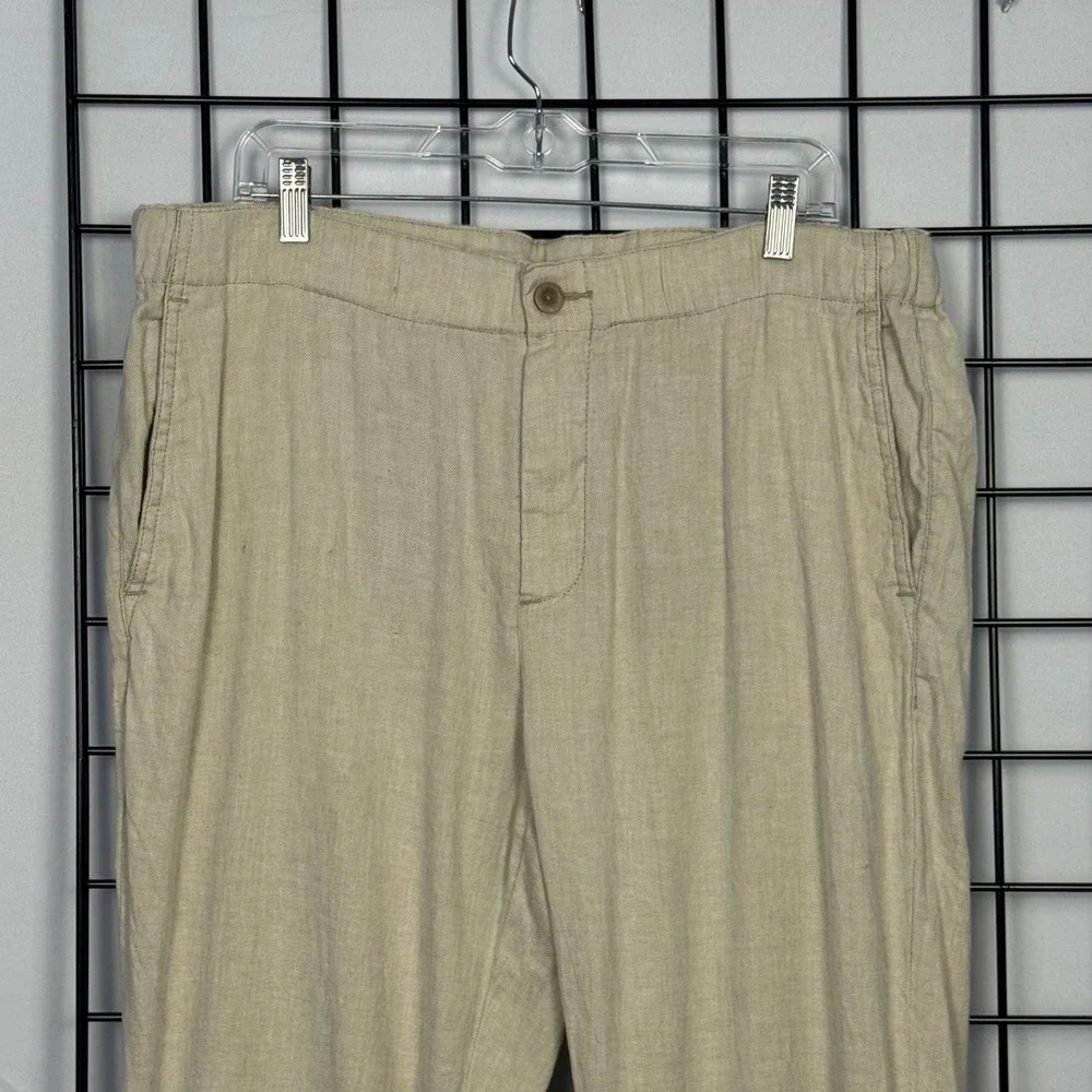 Tommy Bahama Linen Blend Casual Pants Mens XL Beige Resortwear Beach Coastal